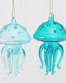Jellyfish decoration in blown glass