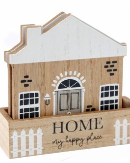 סט 4 תחתיות לכוסות דגם HOME במתקן עץ
