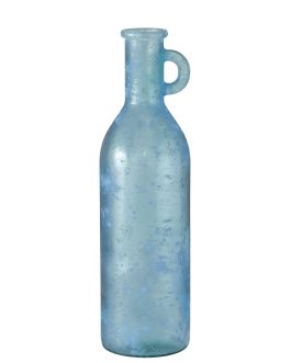 Light blue recycled glass bottle