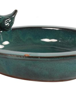 Rounded trough with bird