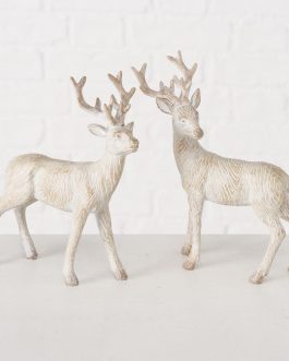 A PAIR OF REINDEER IN OFFWHITE FINISH