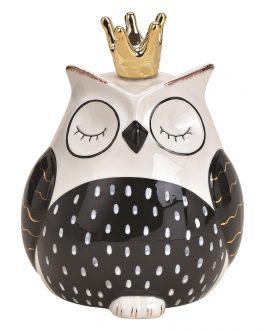 Ceramic Owl Black/White Model CROWN