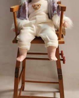 Vintage wooden dining chair for doll