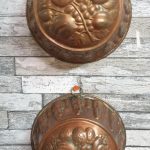 Set of 2 antique copper molds for hanging