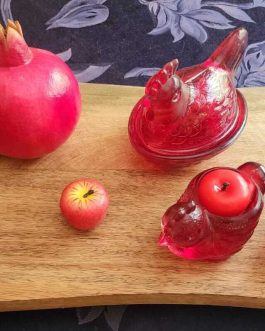 כלי זכוכית תרנגול וינטג'